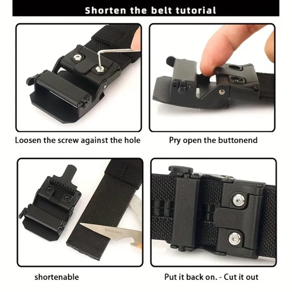 NWT TUSHI Unisex Black Belt Quick Release Durable
